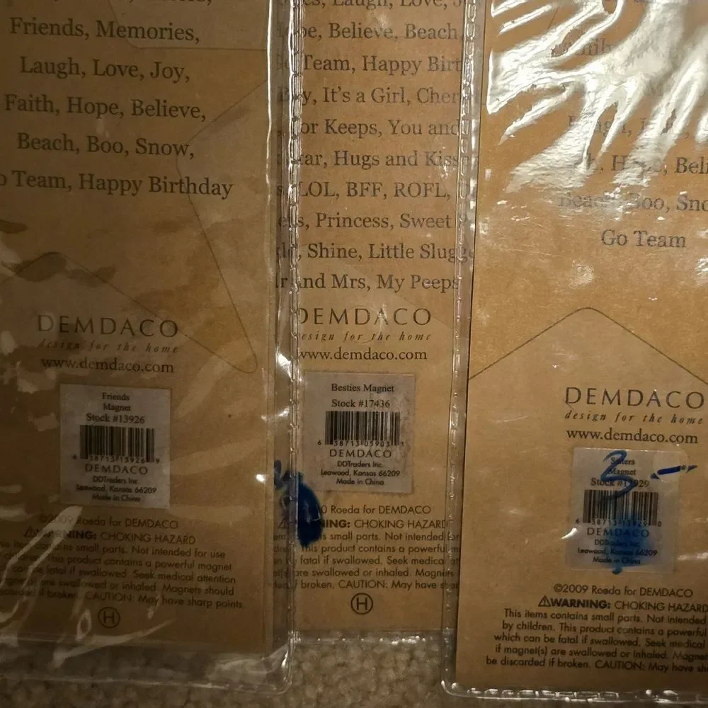 Demdaco Embellish Your Story‎ by Roeda Magnet 3 Pack Besties / Friends / Sisters